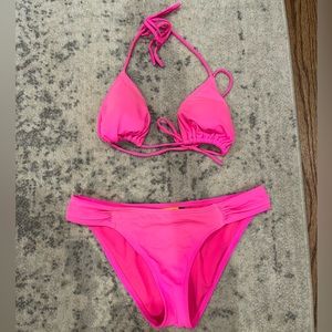 LA Hearts Neon Pink Bikini